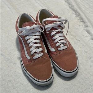 Vans Pink and White Sneakers Suede Canvas